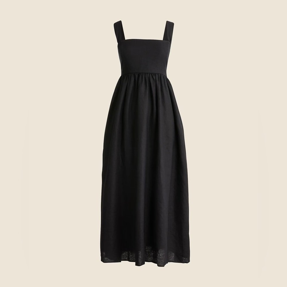 J. Crew Squareneck midi dress in linen